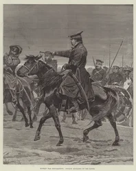 Russische Kriegsvorbereitungen, Kosakenartillerie auf dem Marsch